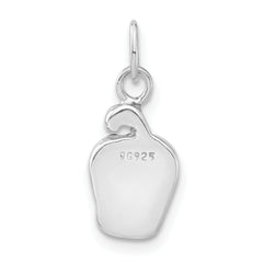 Sterling Silver Enameled Red Pepper Unisex Charm Polished Finish