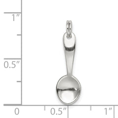 Sterling Silver 925 Spoon Charm with Polished Anti-Tarnish Finish 3D Design