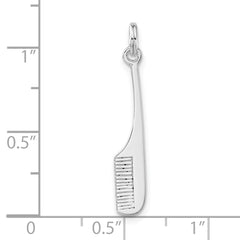 Sterling Silver 3D Polished Comb Charm for Women