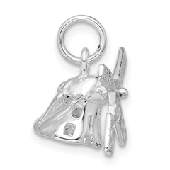 Sterling Silver 3D Windmill Charm with Polished Moveable Design