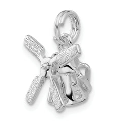 Sterling Silver 3D Windmill Charm with Polished Moveable Design