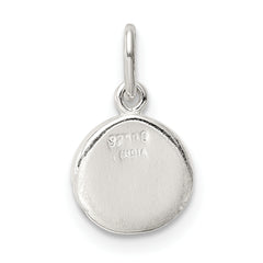 Sterling Silver 925 Enameled Emotion Face Charm with Polished Finish
