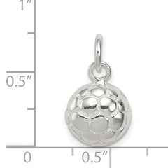 Sterling Silver 925 Soccer Ball Charm with Polished Anti-Tarnish Finish