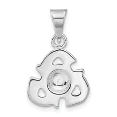 Sophia Jewelers Sterling Silver Enameled Unisex Recycle Charm Pendant