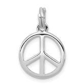 Sterling Silver Rhodium-platedPolished Peace Sign Charm