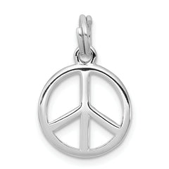 Sterling Silver Rhodium-platedPolished Peace Sign Charm