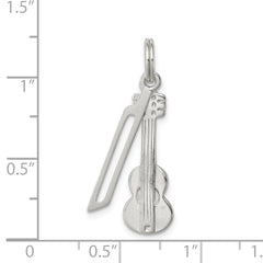 Sterling Silver 925 Violin & Bow Charm Polished Anti-Tarnish