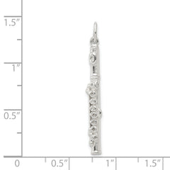 Sterling Silver 925 Flute Charm with Polished Anti-Tarnish Finish