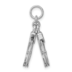 Sterling Silver 925 Polished Movable Handcuffs Charm for Men