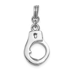 Sterling Silver 925 Polished Movable Handcuffs Charm for Men