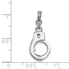 Sterling Silver 925 Polished Movable Handcuffs Charm for Men