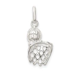 Sophia Jewelers Sterling Silver Basketball Hoop Charm Polished Anti-Tarnish