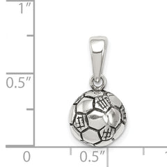 Sophia Jewelers Sterling Silver 925 Soccer Ball Pendant with Antiqued Finish