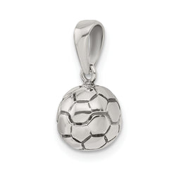 Sterling Silver 925 Polished Soccer Ball Pendant Solid Casted Charm