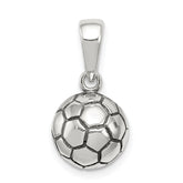 Sterling Silver Antiqued Soccer Ball Pendant