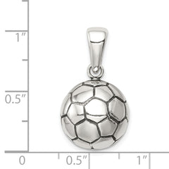 Sterling Silver 925 Men's Polished Soccer Ball Pendant