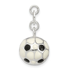 Sophia Jewelers 925 Sterling Silver Soccer Ball Charm with Enamel Finish
