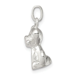 Sterling Silver 925 Doggie Charm with Bone, Anti-Tarnish Theme