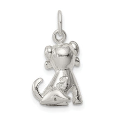 Sterling Silver 925 Doggie Charm with Bone, Anti-Tarnish Theme