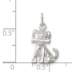 Sterling Silver 925 Doggie Charm with Bone, Anti-Tarnish Theme