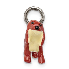 Sterling Silver 925 Cocker Spaniel Pendant with Enamel Detailing