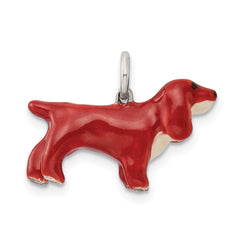 Sterling Silver 925 Cocker Spaniel Pendant with Enamel Detailing