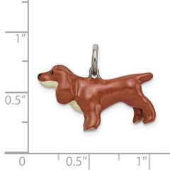Sterling Silver 925 Cocker Spaniel Pendant with Enamel Detailing