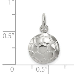 Sterling Silver 925 Polished Soccer Ball Charm with Anti-Tarnish Finish
