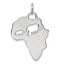 Sterling Silver Africa Continent with Elephant Cutout Pendant