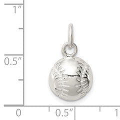 Sterling Silver 925 Baseball Charm with Anti-Tarnish Polished Finish
