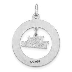 Sterling Silver Rhodium-plated Personalizable Best Teacher Charm