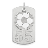 SS/Rhodium-plated Personalized 2-Piece Soccer Ball Dog Tag Charm