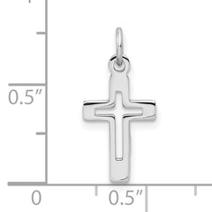 Sterling Silver 925 Polished Cross Pendant for Children
