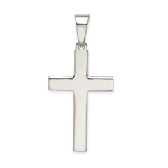 Sterling Silver 925 Polished Cross Pendant with Anti-Tarnish Finish