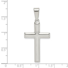 Sterling Silver 925 Polished Cross Pendant with Anti-Tarnish Finish