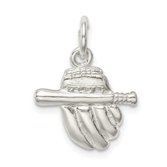 Sterling Silver Baseball Glove & Bat Charm Polished Solid Anti-Tarnish