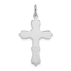 Sophia Jewelers Sterling Silver Cross Pendant with Black Epoxy Elegance