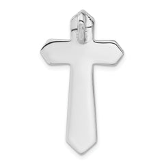 Sterling Silver Crystal & Enamel Cross Pendant with Rhodium Finish