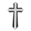 Sterling Silver Rhodium-plated Stellux Crystal & Black Enamel Cross Slide