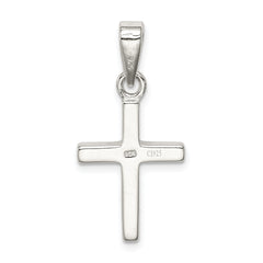 Sterling Silver 925 Thin Cross Pendant with Blue Opal Inlay