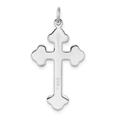Sophia Jewelers Sterling Silver Vermeil Cross Pendant with Polished Black Enamel