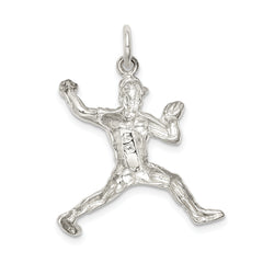 Sterling Silver 925 Baseball Pitcher Charm with Polished Finish