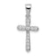 Sterling Silver Rhodium Plated CZ Cross Pendant