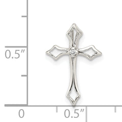 Sterling Silver 925 Cross Charm with Clear CZ Gemstones & Anti-Tarnish Finish