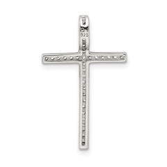Sterling Silver 925 Cross Pendant with Rhodium Micro Pave Elegance