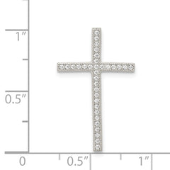 Sterling Silver 925 Cross Pendant with Rhodium Micro Pave Elegance