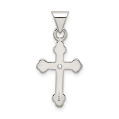 Sterling Silver 925 Cross Pendant with Clear CZ Anti-Tarnish Finish