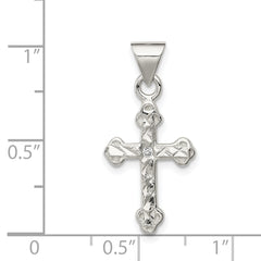Sterling Silver 925 Cross Pendant with Clear CZ Anti-Tarnish Finish