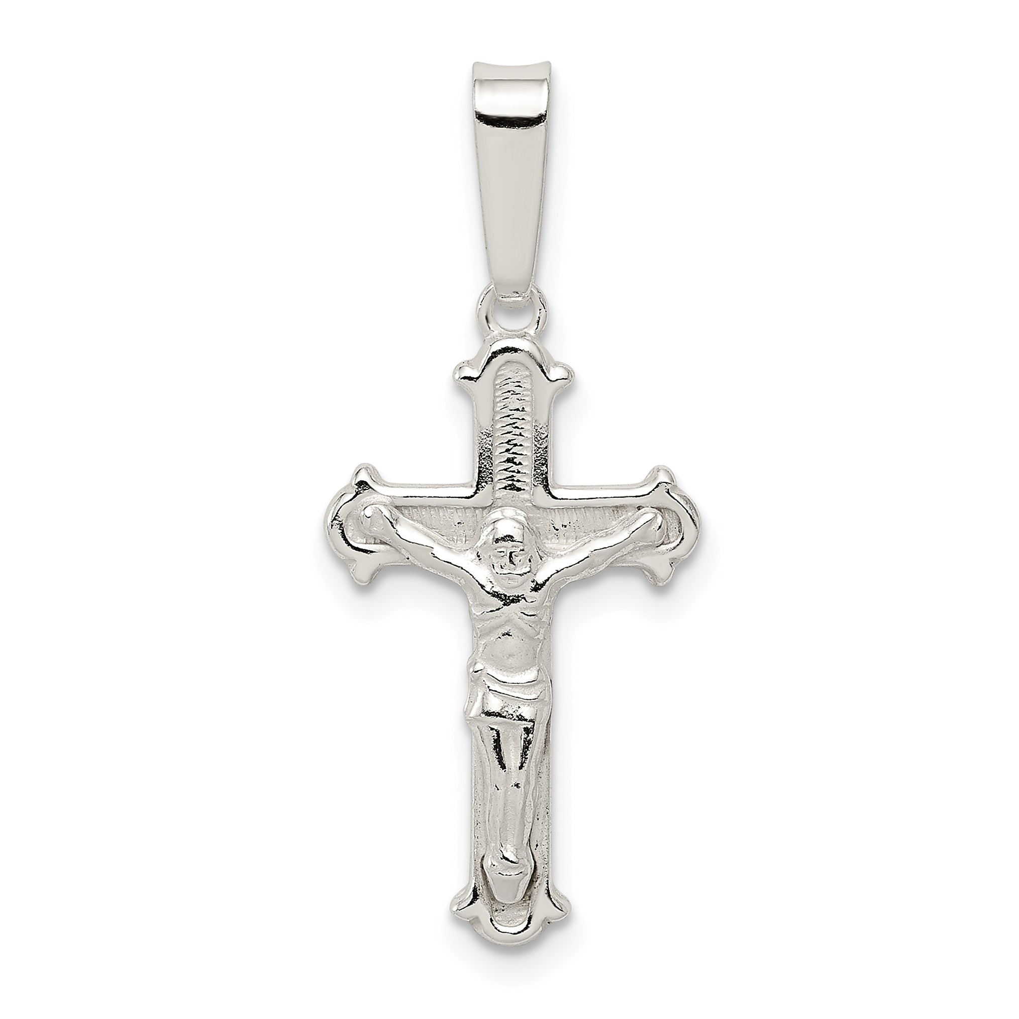 Sterling Silver Polished Crucifix Pendant