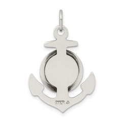 Sterling Silver 925 St Christopher Anchor Pendant Antiqued Finish